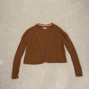 American Eagle Outfitters Tan Ribbed Cardigan